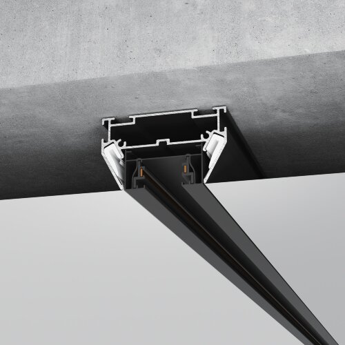 Basic System Алюминиевый профиль для монтажа в натяжной потолок однофазного шинопровода черный 2м - Фото 2