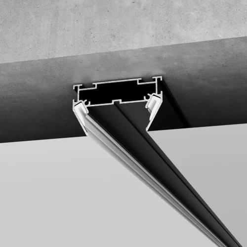 Basic System Алюминиевый профиль для монтажа в натяжной потолок однофазного шинопровода черный 2м 85234/00 - фото