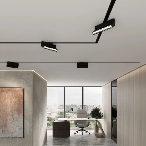 Basic System Алюминиевый профиль для монтажа в натяжной потолок однофазного шинопровода черный 2м 85234/00 - фото 7