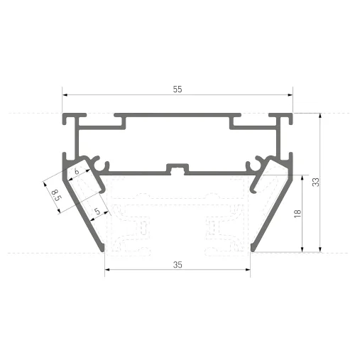 Basic System Алюминиевый профиль для монтажа в натяжной потолок однофазного шинопровода черный 2м 85234/00 - фото 10
