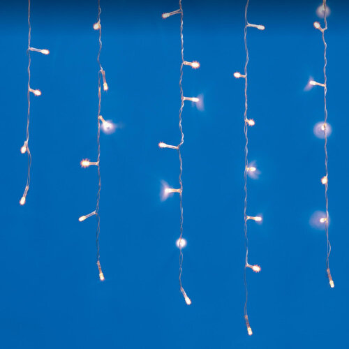 ULD-B6007-200-STK WARM WHITE IP44 Бахрома светодиодная со статическим свечением, 6м, Соединяемая, 200 светодиодов, Теплый белый свет, Провод прозрачный - фото 2