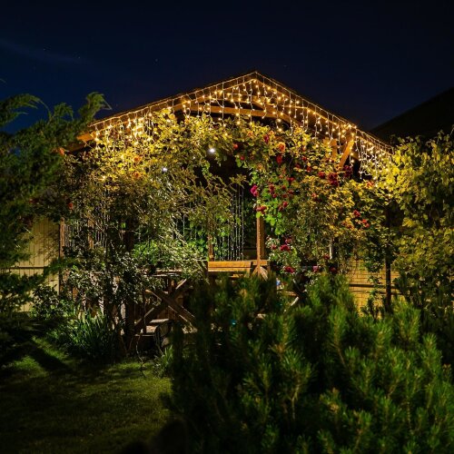 ULD-B6007-200-STK WARM WHITE IP44 Бахрома светодиодная со статическим свечением, 6м, Соединяемая, 200 светодиодов, Теплый белый свет, Провод прозрачный - фото 7