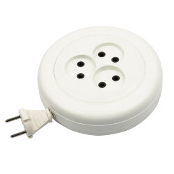 YX6-103 -UCK-3N-2x0.75-03M-R WHITE Удлинитель рулетка бытовой, б-з, 3 гнезда, 3м ШВВП 2х0.75, Белый