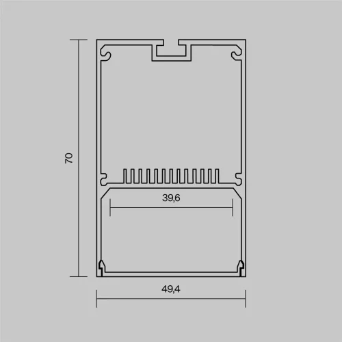Алюминиевый профиль накладной-подвесной 50х70 (Серебро, 2 м), ALM-5070-S-2M (Серебро) 633016 - фото 6