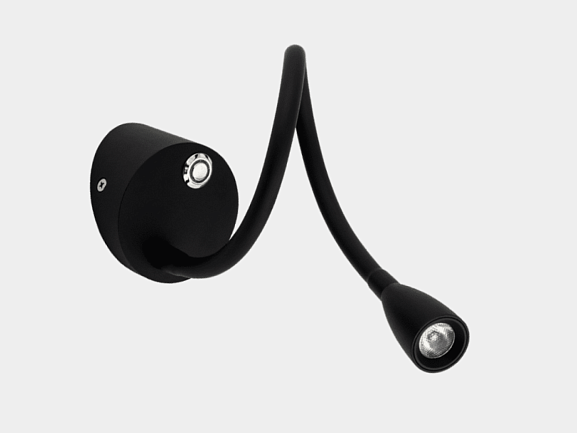 'Светильник настенный WL BED 3 Вт, черный с диммером, BQ004103-A-3-DIM-BL-WW - фото