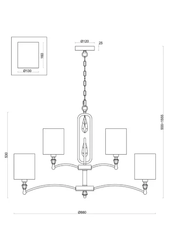Подвесной светильник Freya FR1007PL-12BS (Латунь) - фото 2