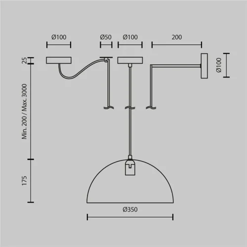 Подвесной светильник Basic colors E27х1 (Белый) - фото 10