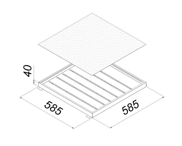 Универсальный офисный светодиодный светильник Грильято 60 Вт IP44 580x580x40 мм 3000K Опал - фото 2