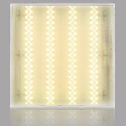 Универсальный офисный светодиодный светильник Грильято 60 Вт IP44 580x580x40 мм 3000K Опал