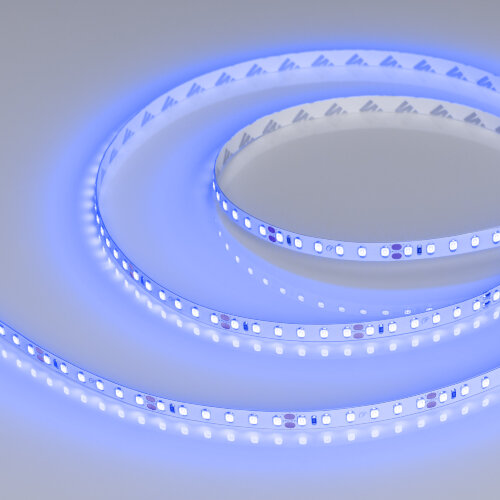 Светодиодная лента RT-A120-8mm 24V Blue (9.6 W/m, IP20, 2835, 5m) (Arlight, 9.6 Вт/м, IP20) - фото 1