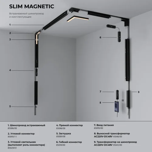 Slim Magnetic SL02 Трековый светильник 12W 3000K (черный) 85005/01 85005/01 - фото 4