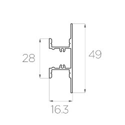 Профиль накладной алюминиевый LC-LPN-4916-2 Anod