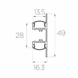 Профиль накладной алюминиевый LC-LPN-4916-2 Anod