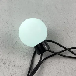 Гирлянда «Шарики» 5м Белая 220В, Диаметр Шарика 40мм, 20 LED, Провод Черный Каучук, IP65