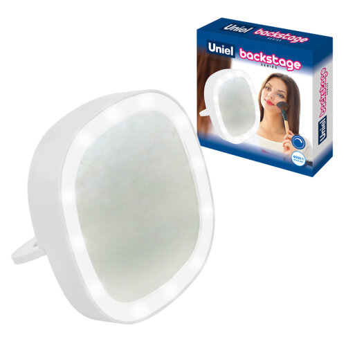 ULK-F71 3AAA WHITE Зеркало карманное с подсветкой, На батарейках 3AАА не в-к, Белый - фото 6