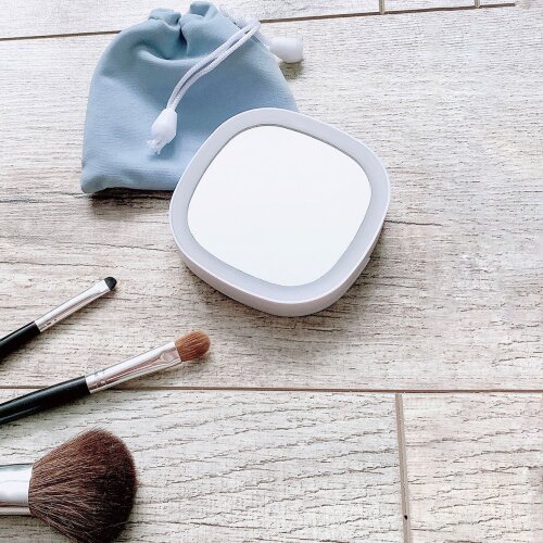 ULK-F71 3AAA WHITE Зеркало карманное с подсветкой, На батарейках 3AАА не в-к, Белый - фото 2