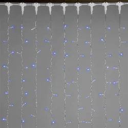 Гирлянда Занавес 2 x 3 м Синий 220В, 600 LED, Провод Прозрачный ПВХ, IP54