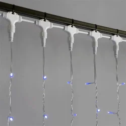 Гирлянда Занавес 2 x 3 м Синий 220В, 600 LED, Провод Прозрачный ПВХ, IP54