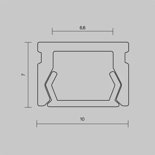 Алюминиевый профиль накладной 10x7 (Серебро, 2 м), ALM-1007-S-2M 631001 (Серебро) 631001 - фото 5