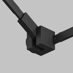 Угловой соединитель 90° стена-потолок с поворотом трека под произвольным углом, для трека Air, серия Base, черный, алюминий, Denkirs TR5213-BK