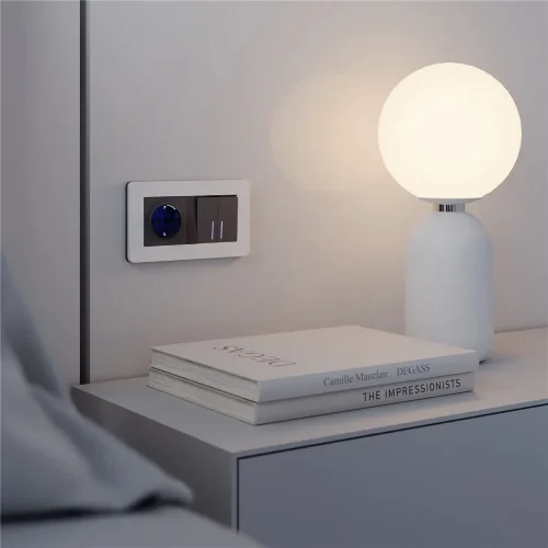 Рамка из поликарбоната на 2 поста Split белый/черный, soft-touch W0023068 - фото 2