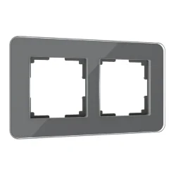 Рамка из стекла на 2 поста Elite графит W0022440