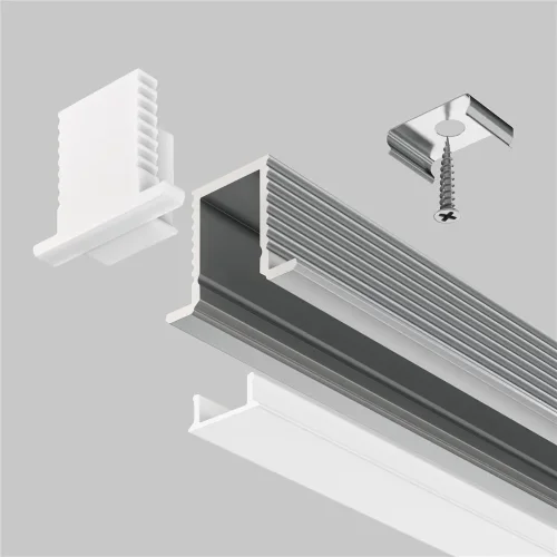 Алюминиевый профиль встраиваемый с накладным фланцем 12×9 (Серебро, 2 м), ALM-1209-S-2M (Серебро) - фото 8