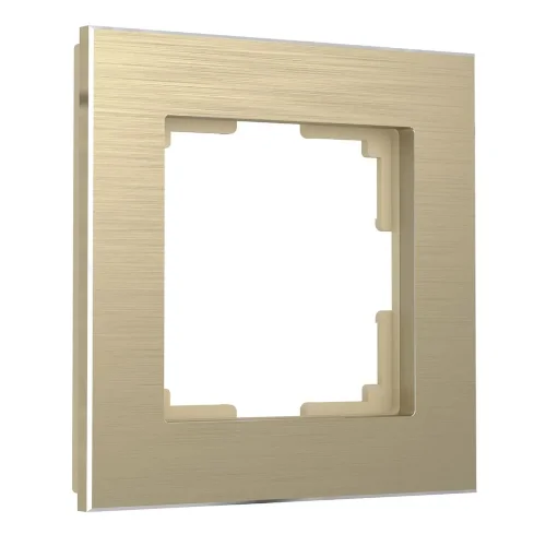 Рамка из металла на 1 пост Аluminium шампань алюминий W0011711 - фото