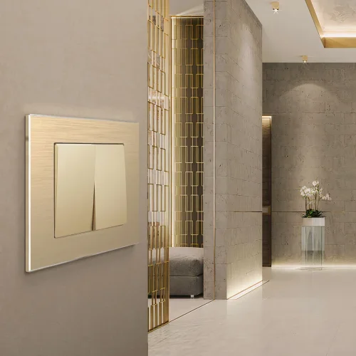 Рамка из металла на 1 пост Аluminium шампань алюминий W0011711 - фото 3