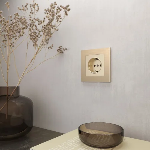 Рамка из металла на 1 пост Аluminium шампань алюминий W0011711 - фото 4