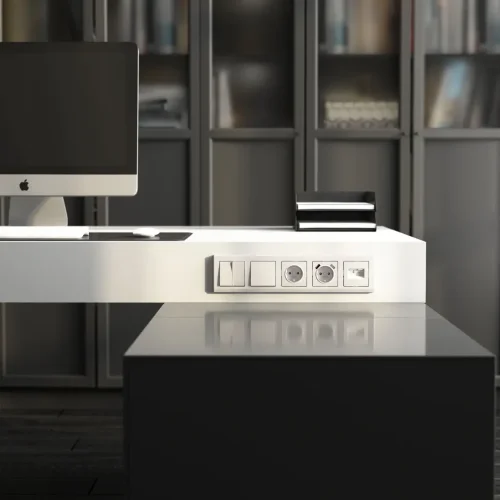 Выключатель одноклавишный проходной (перламутровый рифленый) W1112013 - фото 3