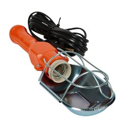 UOL-C25B 60W-E27-10M IP20 ORANGE Светильник переносной под лампу Е27, шнур 10м, выкл, на корпусе, 220В