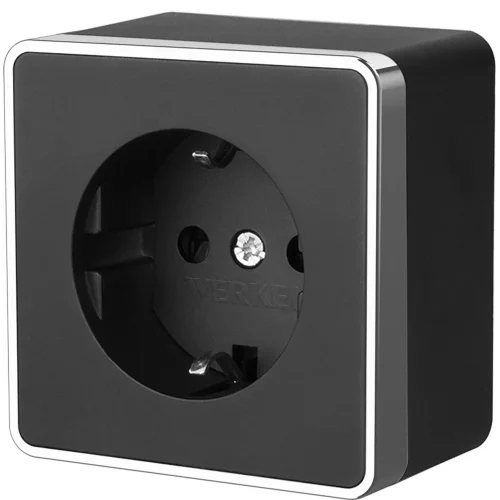 Розетка с заземлением Gallant черный/хром W5071035 - фото