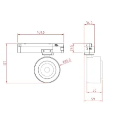 Трековый светильник Treo Unity  4000K 13Вт (Черный)