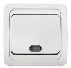 Выключатель одноклавишный с подсветкой CLASSICO белый 2121 IN HOME - Фото