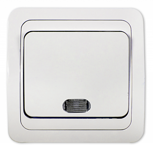 Выключатель одноклавишный с подсветкой CLASSICO белый 2121 IN HOME - Фото 2
