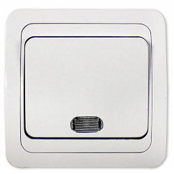 Выключатель одноклавишный с подсветкой CLASSICO белый 2121 IN HOME