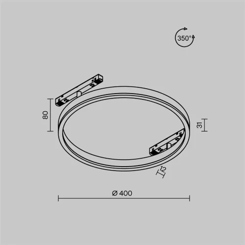 Трековый светильник Rim Exility 3000K 24Вт 120° (Черный) - фото 9