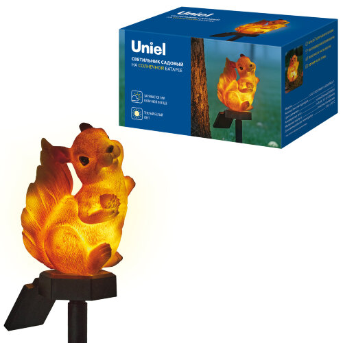 USL-S-835-PM410 SQUIRREL-1 Садовый светильник на солнечной батарее Белка-1, 1 светодиод, Теплый белый свет, 1xАAА Ni-Mh аккумулятор в-к, IP44, TM Uniel - фото 9