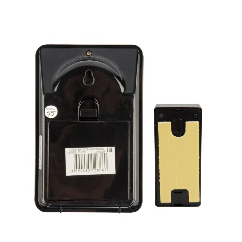 UDB-014W-R1T1-36S-100M-BL Звонок беспроводной, 36 мелодий, Радиус действия 100м, Блистер, Черный - фото 4