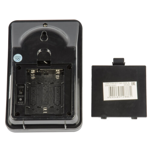 UDB-014W-R1T1-36S-100M-BL Звонок беспроводной, 36 мелодий, Радиус действия 100м, Блистер, Черный - фото 6