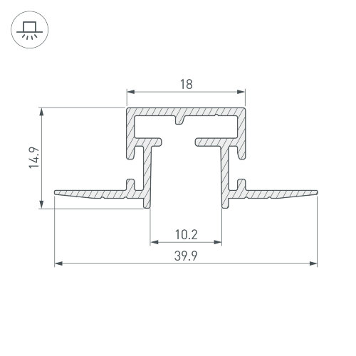 Профиль-держатель TEK-PIK-1010-2000 (Arlight, Алюминий) - фото 2