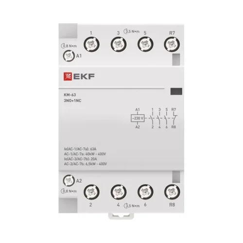 Контактор модульный КМ 63А 3NО+NC (3 мод.) EKF km-3-63-31 - фото 3