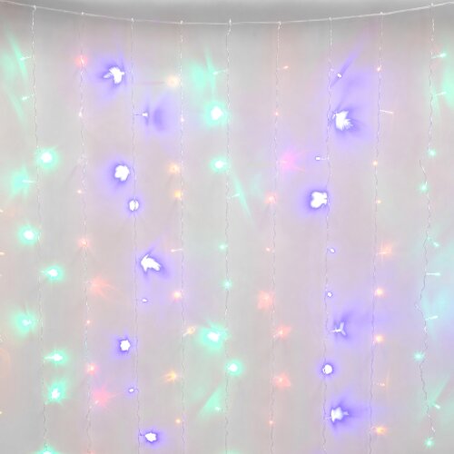 ULD-C3020-240-TTK MULTI IP44 Занавес светодиодный с эффектом мерцания, 3х2м, Соединяемый, 240 светодиодов, Разноцветный свет, Провод прозрачный, TM Uniel - фото 3