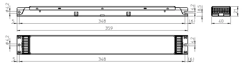 VS 224W/1000-1400мА 80-200V DIP-переключатель 359x40x21мм - Линейный драйвер для светодиодов Vossloh-Schwabe ECXe 1400.568. Фото 3