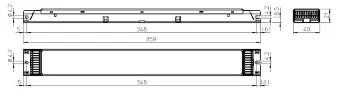 VS 224W/1000-1400мА 80-200V DIP-переключатель 359x40x21мм - Линейный драйвер для светодиодов Vossloh-Schwabe ECXe 1400.568. Фото 3