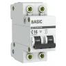 Выключатель автоматический модульный 2п C 16А 4.5кА ВА 47-29 Basic EKF mcb4729-2-16C - фото