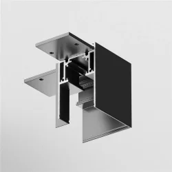 Угловой коннектор S35 накладной черный (Черный)