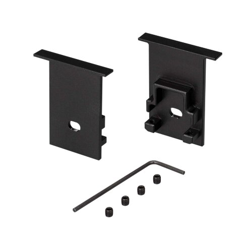 Заглушка SL-COMFORT-2542-F BLACK c отверстием (Arlight, Металл) - фото 1