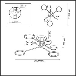 Потолочный светильник «ODEON LIGHT» 4320/60CL, серия: DENZEL (крепление на планке)